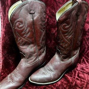 Double H Men's Dark Burgundy Leather Western Cowboy Boots 13